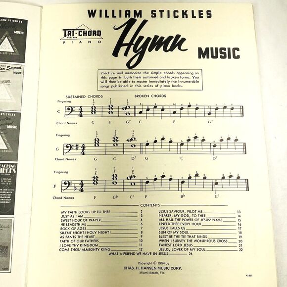 William Stickles Hymn Music Piano Book Sheet Tri-Cord USA Church Choir Christian - Picture 4 of 13